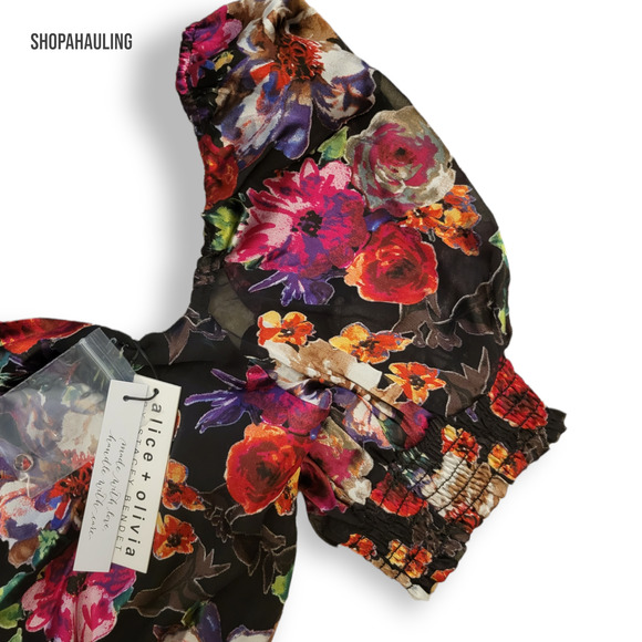 Alice and Olivia Floral Mini Dress - Size 10 - Picture 9 of 13